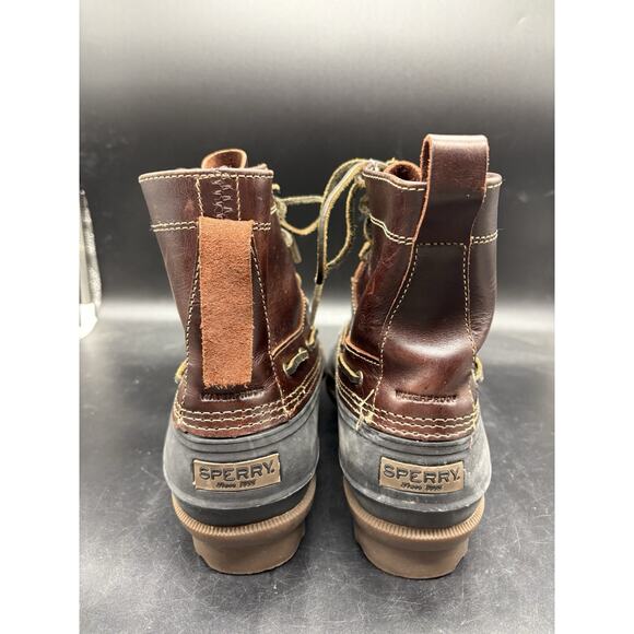 Sperry Leather Duck Boots Brown Black Waterproof Winter Mens Size 10 STS13458 main image 5